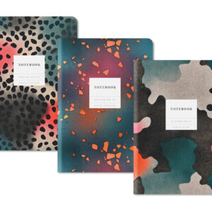 3-pack notebook set with abstract designs
